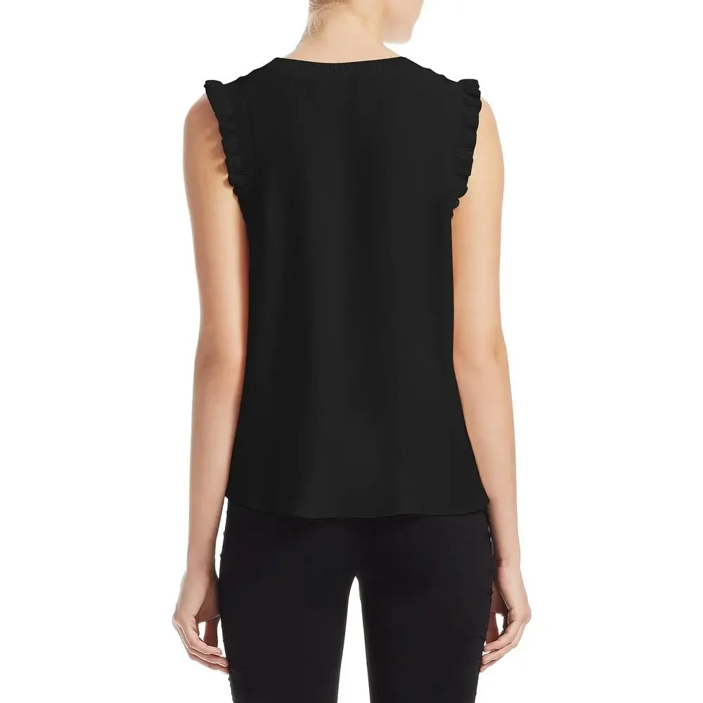 CINQ A SEPT Tous Les Jours Lenore Silk Tank Black Extra Small XS - Picture 3 of 7